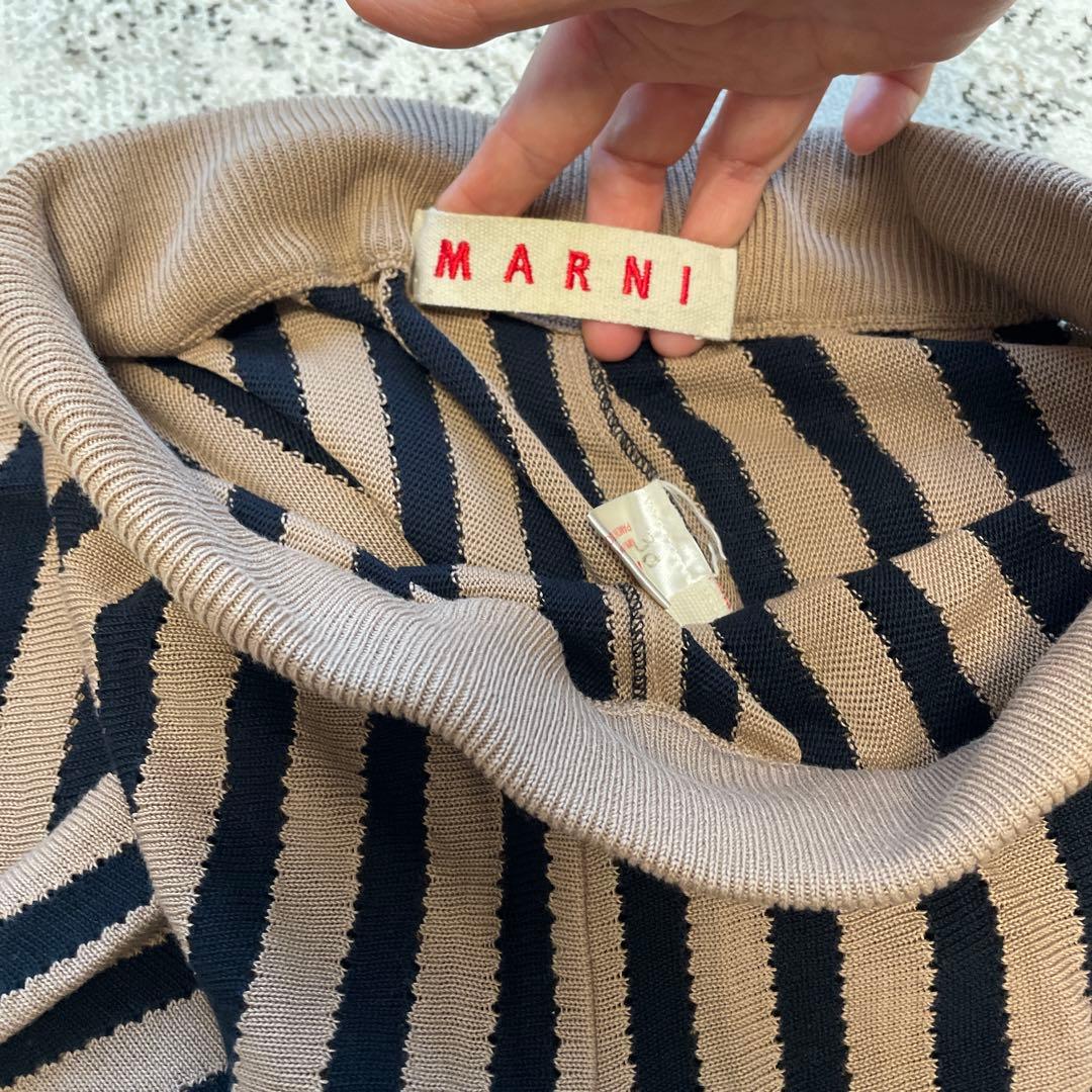 マルニMARNI38 ストライプニットパンツレギンススパッツ重ね着に重宝