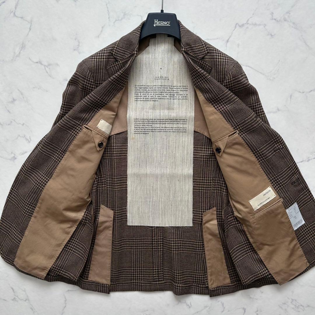 LARDINI ラルディーニ ロロピアーナ チェックテーラードジャケット 46