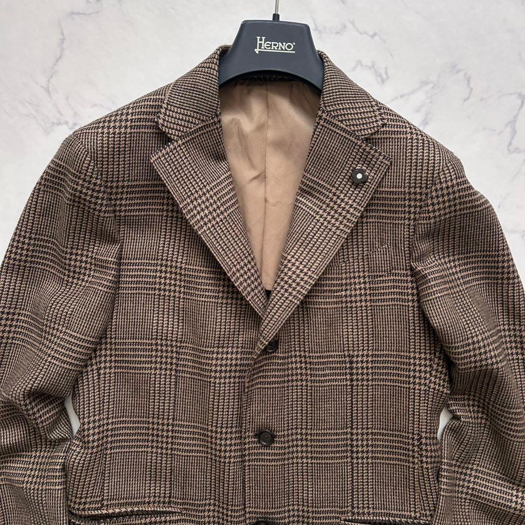 LARDINI ラルディーニ ロロピアーナ チェックテーラードジャケット 46