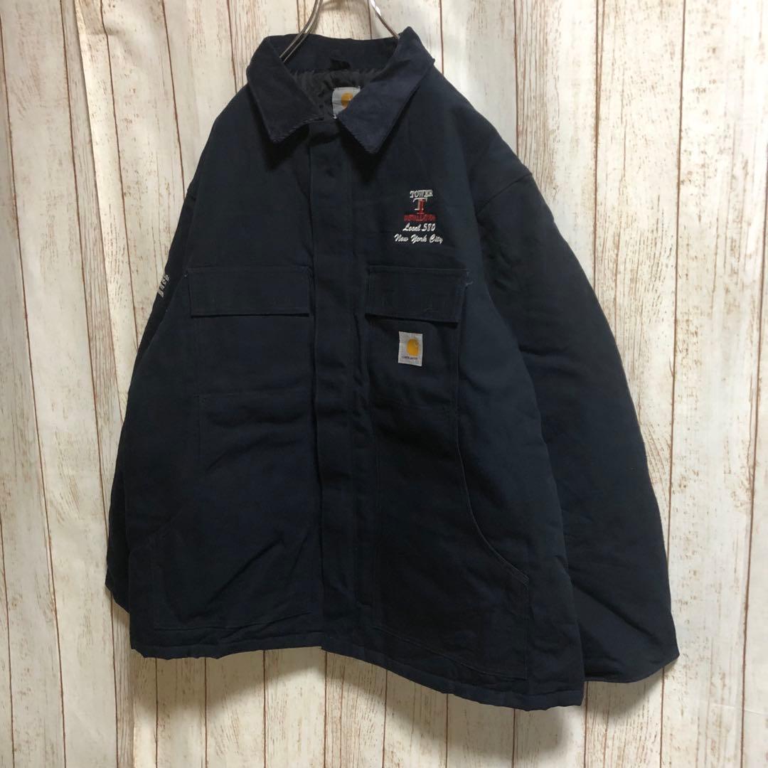 944 メキシコ製カーハートトラディショナルコートダック地企業刺繍USA古着