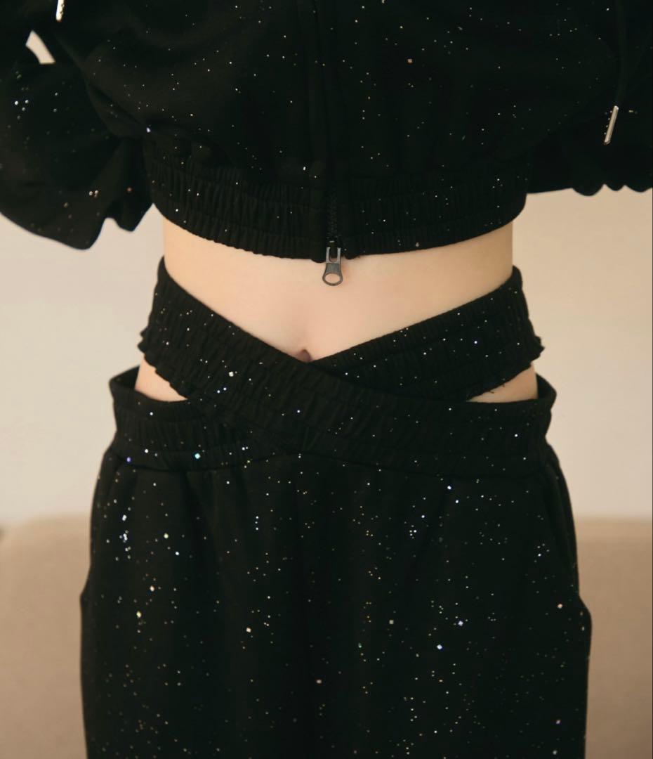 titty&co. ラメクロススウェットパンツ