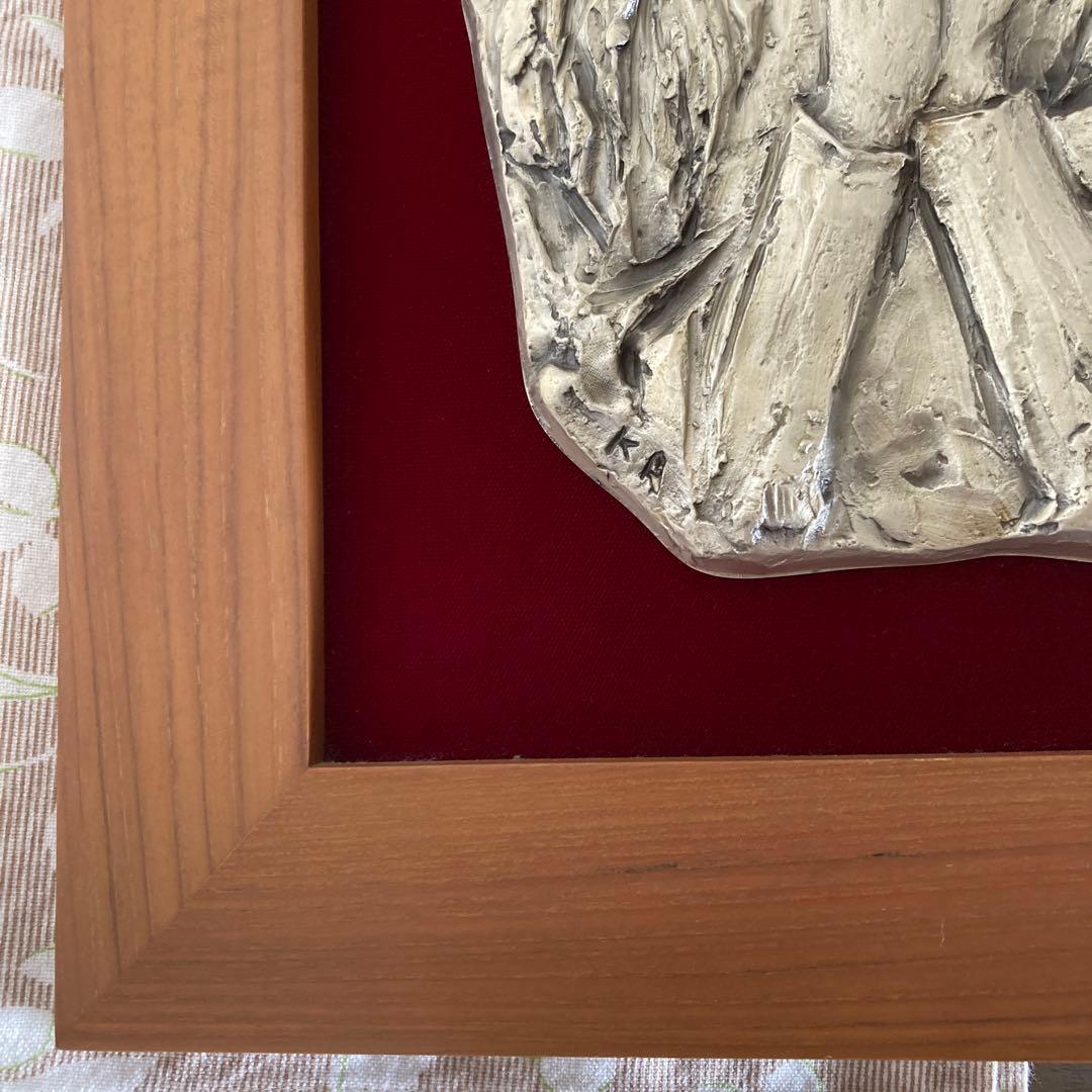 彫刻家 朝倉響子 レリーフ 「晨」 1990 額入 ◆父は東洋のロダン 朝倉文夫