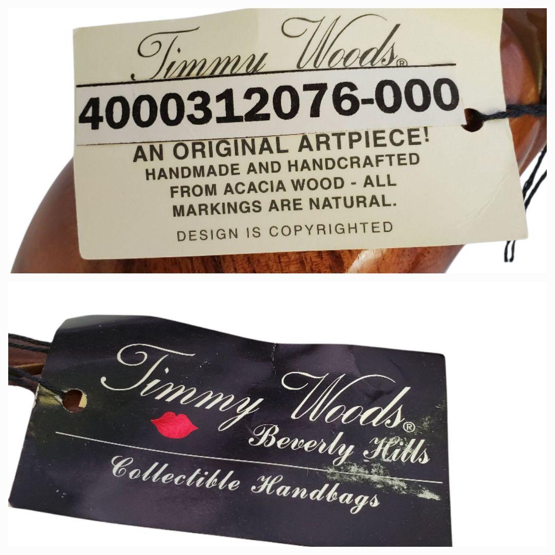 極美品 ティミーウッズ 木製 ハンドバッグ アカシア 天然木 希少 レア