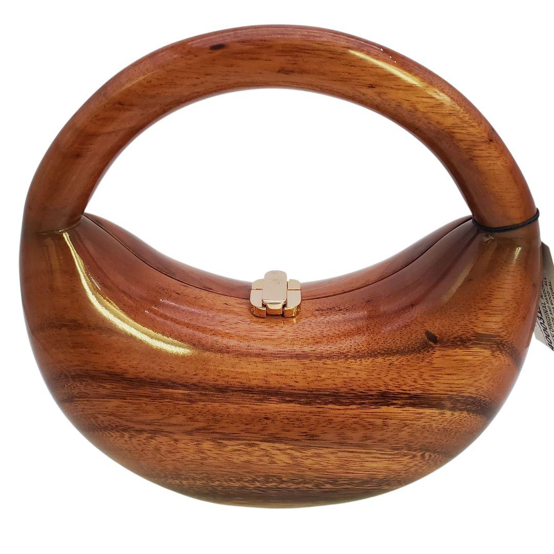 極美品 ティミーウッズ 木製 ハンドバッグ アカシア 天然木 希少 レア