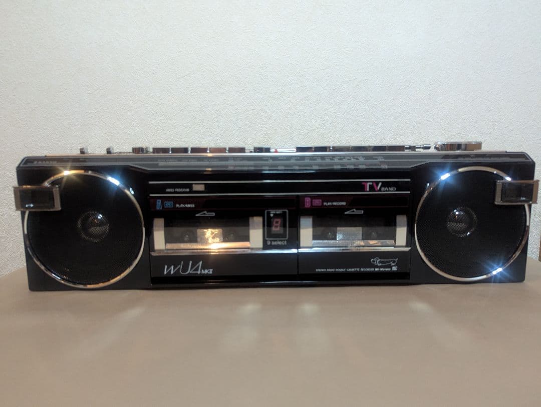 SANYO MR-WU4 MKⅢ ダブルラジカセ ブラック 昭和レトロ