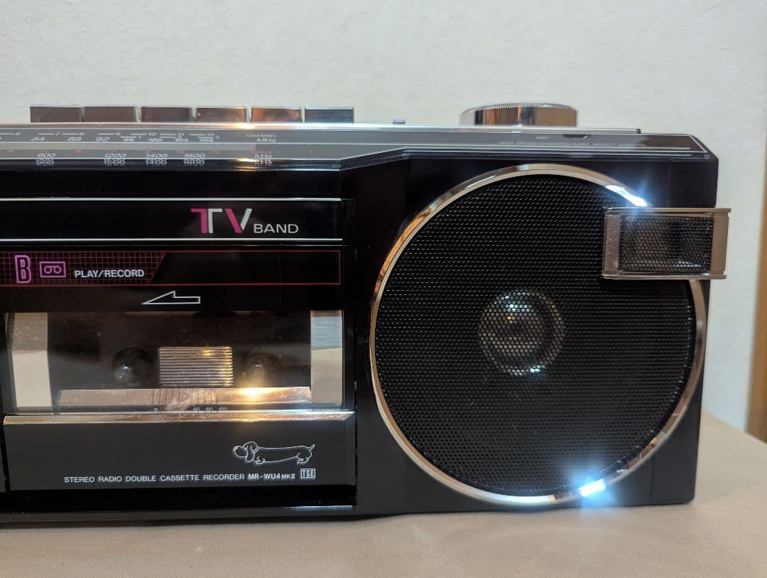 SANYO MR-WU4 MKⅢ ダブルラジカセ ブラック 昭和レトロ