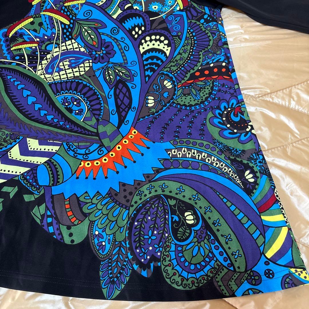 【未使用に近い】✨トクコプルミエヴォル✨黒地にダイナミックな柄の長袖チュニック❣️