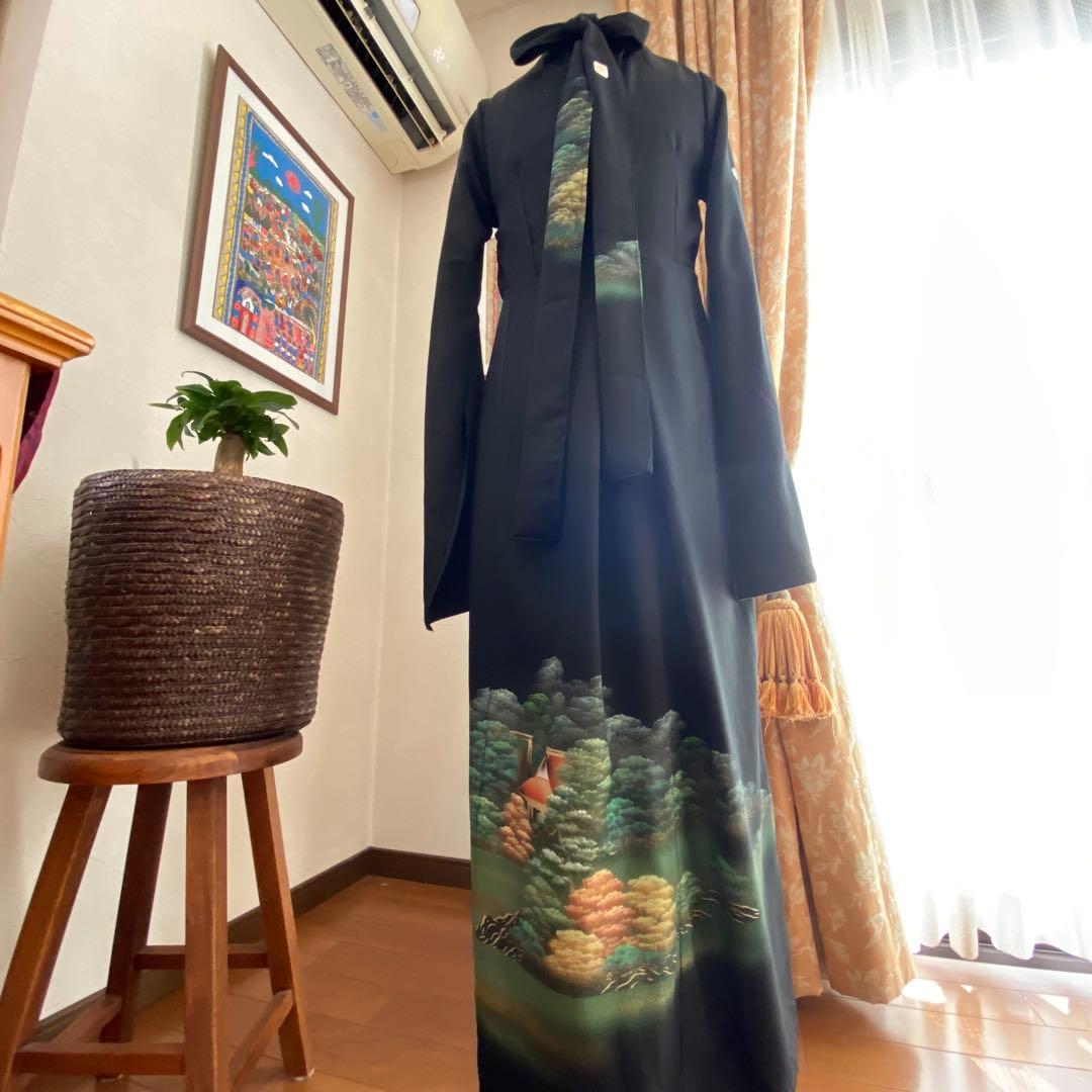 【着物リメイク】フォーマル バックリボン　ワンピースドレス