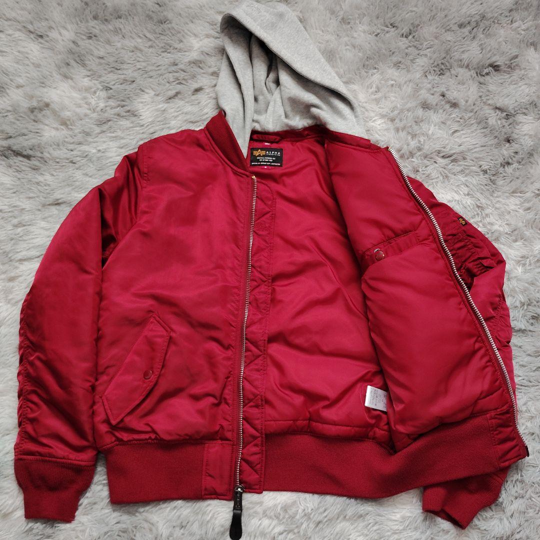ALPHA INDUSTRIES アルファ MA-1 フード付 NATUS 赤
