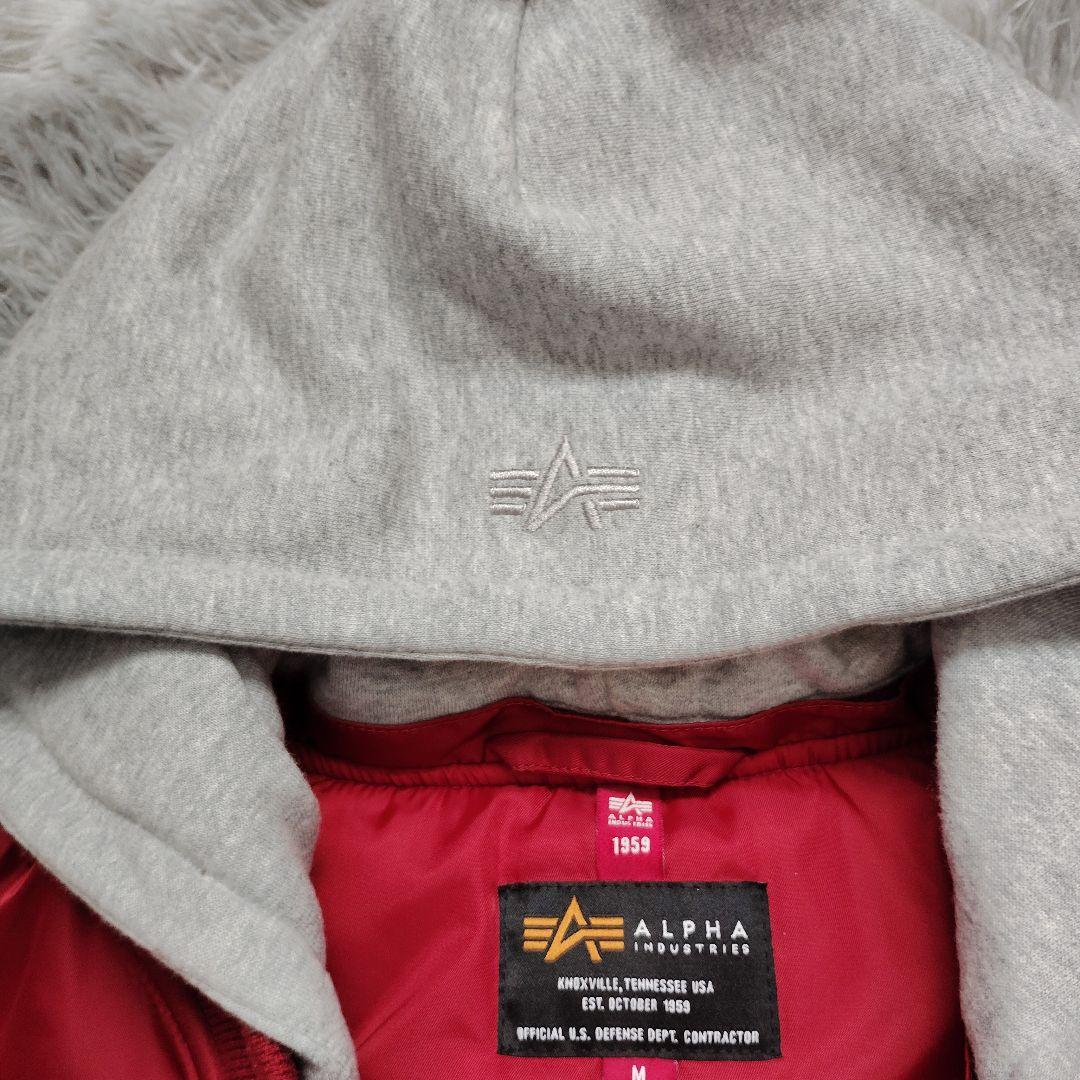 ALPHA INDUSTRIES アルファ MA-1 フード付 NATUS 赤