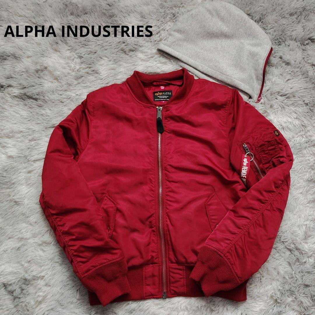 ALPHA INDUSTRIES アルファ MA-1 フード付 NATUS 赤