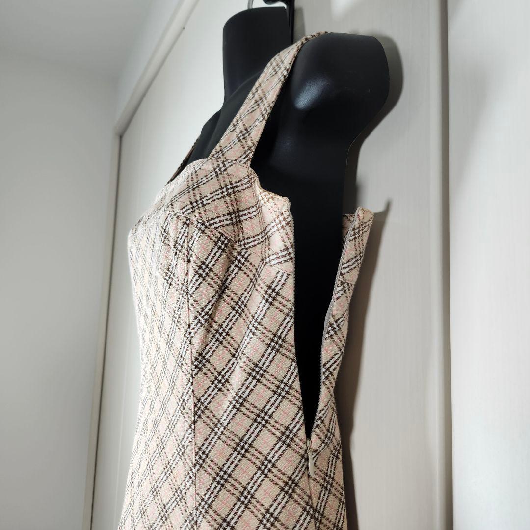 希少　美品　BURBERRY ノバチェック　ワンピース　牛革ベルト　y2k　S