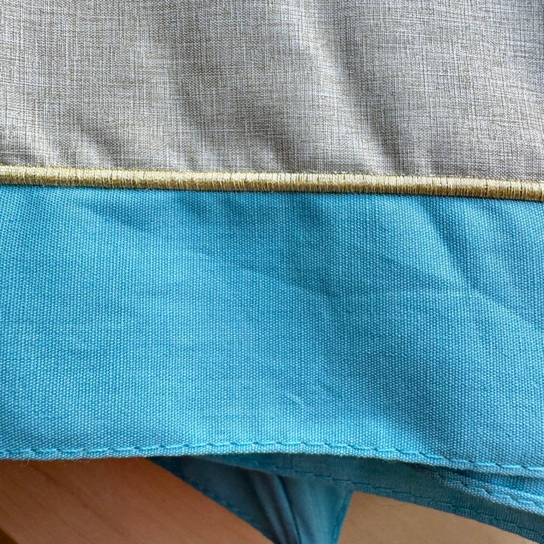 ★新品★フルラ　晴雨兼用　日傘　長傘　１級遮光　スライド式　ベージュ×ブルー