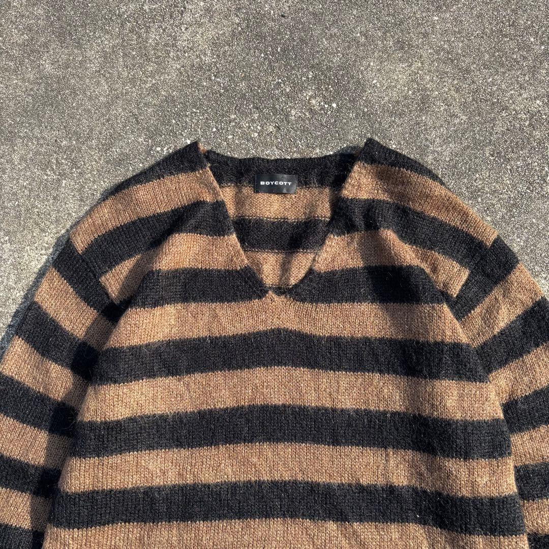 90s モヘアニット ボーダー パンク グランジ archive Y2K