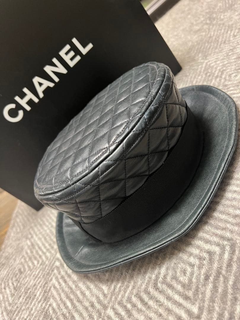 CHANEL シャネル　ラムスキン　マトラッセ　ハット　帽子
