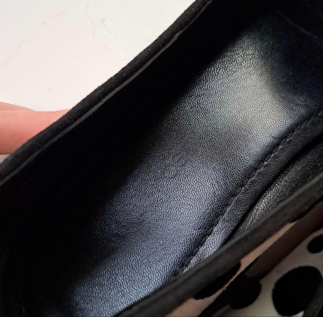 美品　箱付　セルジオロッシ　ハラコレザーローファーフラットシューズ36 水玉