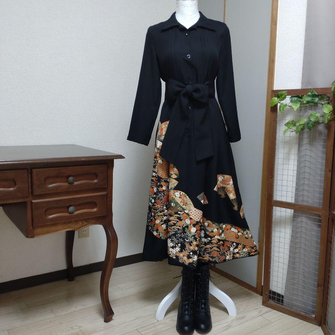 着物リメイク　留袖シャツワンピース