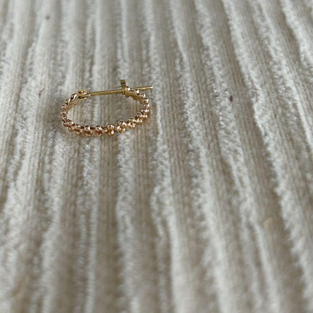 agete アガット K10YG バブル フープ ピアス　片方