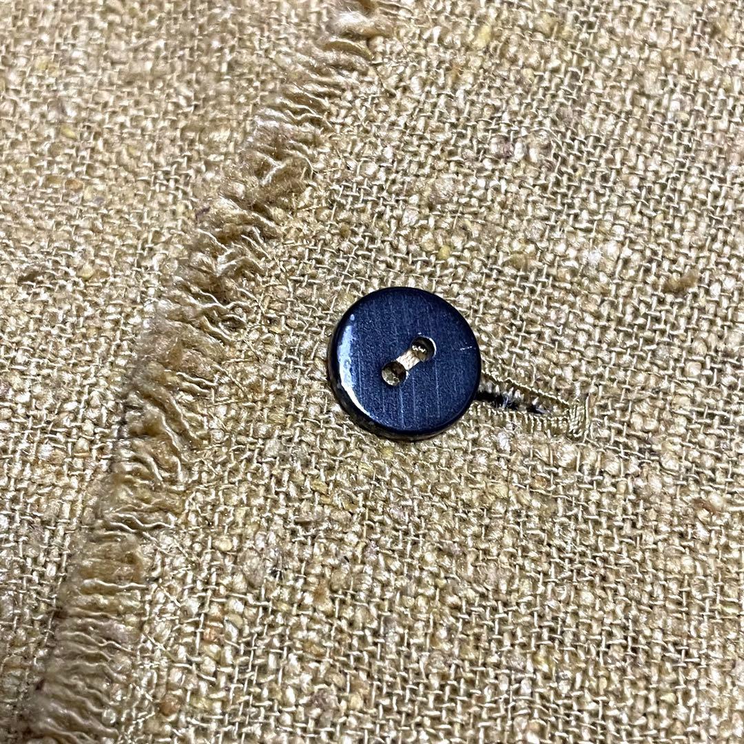 ヨーガンレール 絹 シルク ネップ カーディガン マスタードイエロー フリンジ