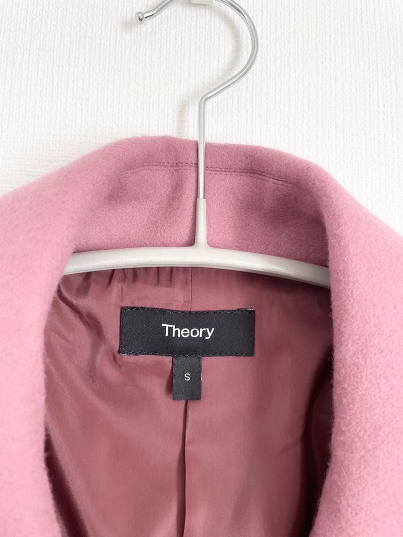 Theory セオリー ラムウール メルトン ピーコート ピンク Pコート