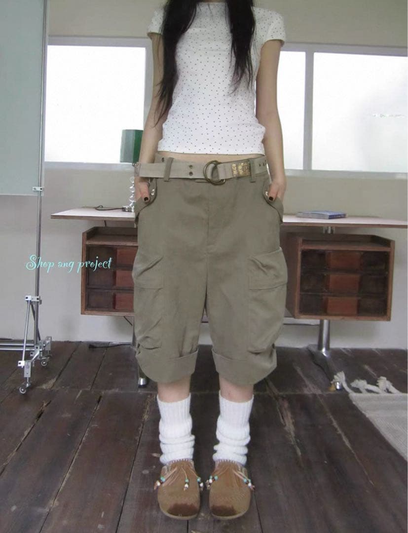 ang：projectカーゴショートパンツ カーキ