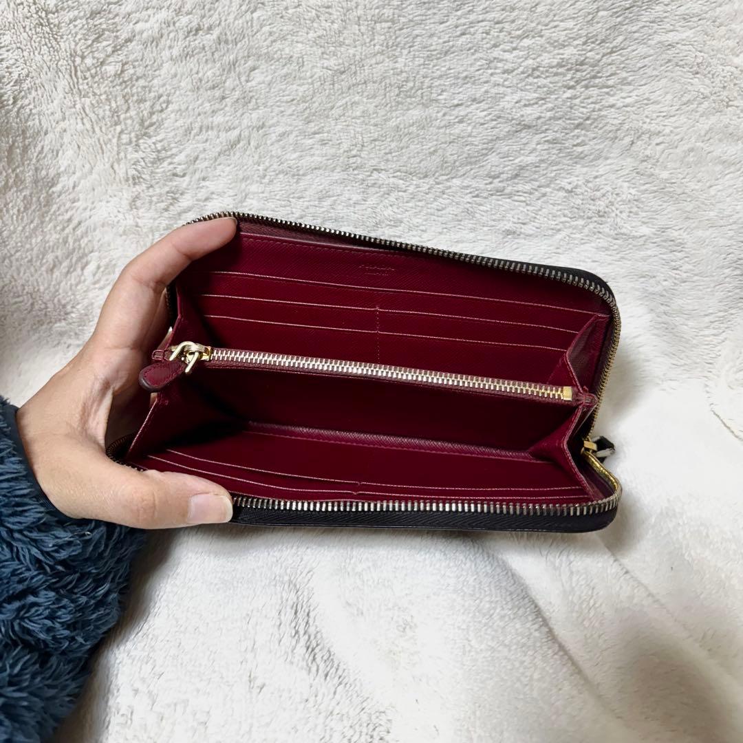 Prada プラダ　長財布　サフィアーノ　ブラック