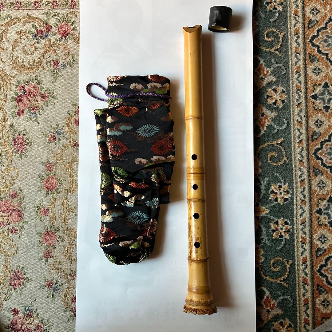 尺八 竹製 専用カバー付き　長さ約54、7cm