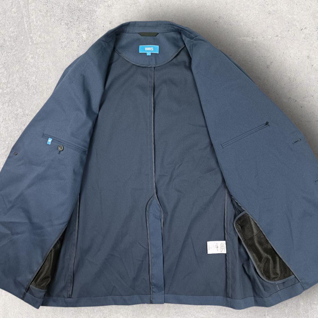 WWS 大きいサイズ セットアップ ダークネイビー 洗える ストレッチ 撥水