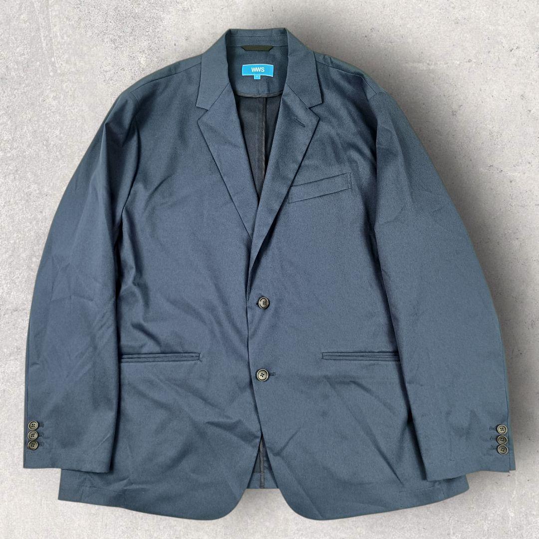WWS 大きいサイズ セットアップ ダークネイビー 洗える ストレッチ 撥水
