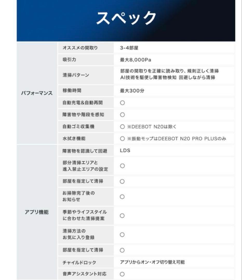 ECOVACS DEEBOT N20 PLUS ブラック