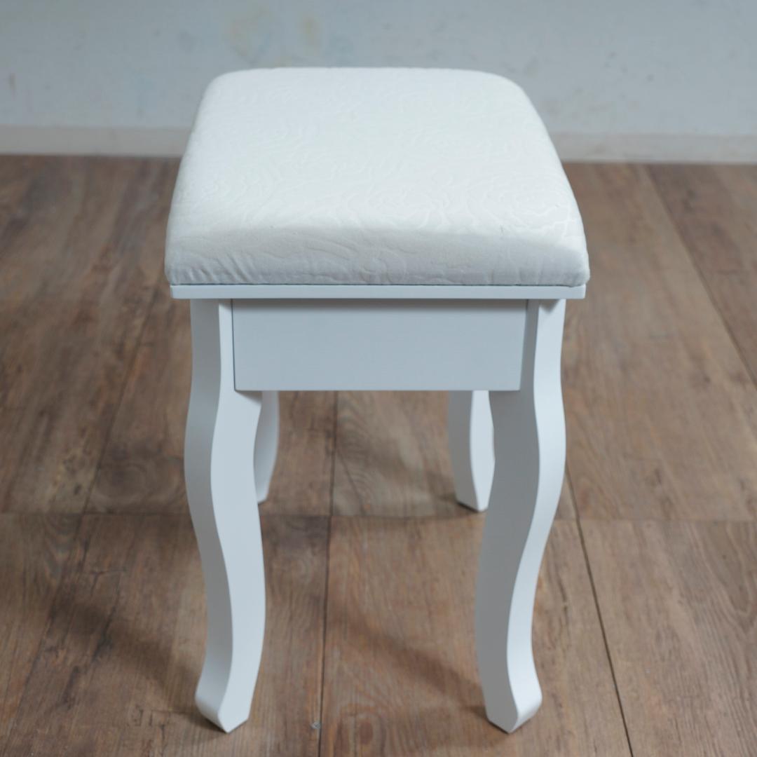 【新品】LED女優ライト　ドレッサー＆スツール　三面鏡　明るさ無段階調節