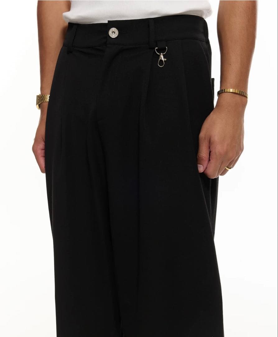 パンツ SWEATS PLEATED PANT - BLACK