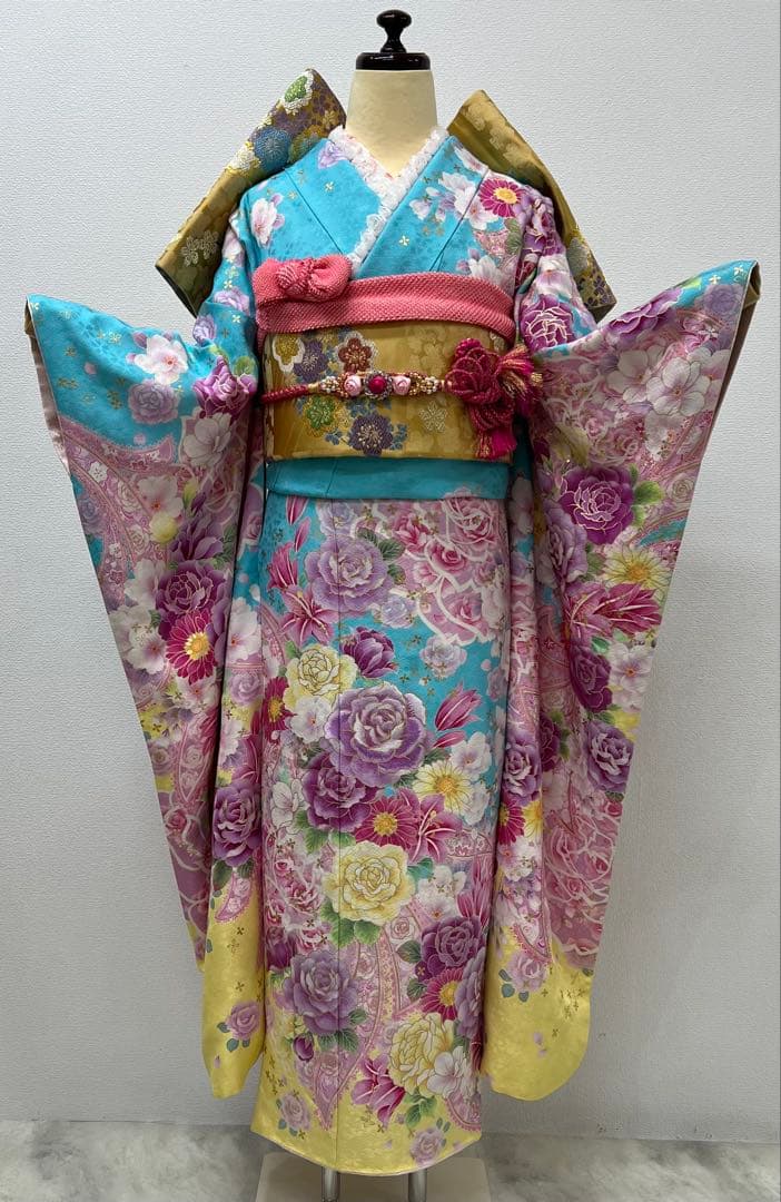 振り袖　フルセット　別誂長襦袢　金彩加工　長尺袋帯　成人式　結婚式　695