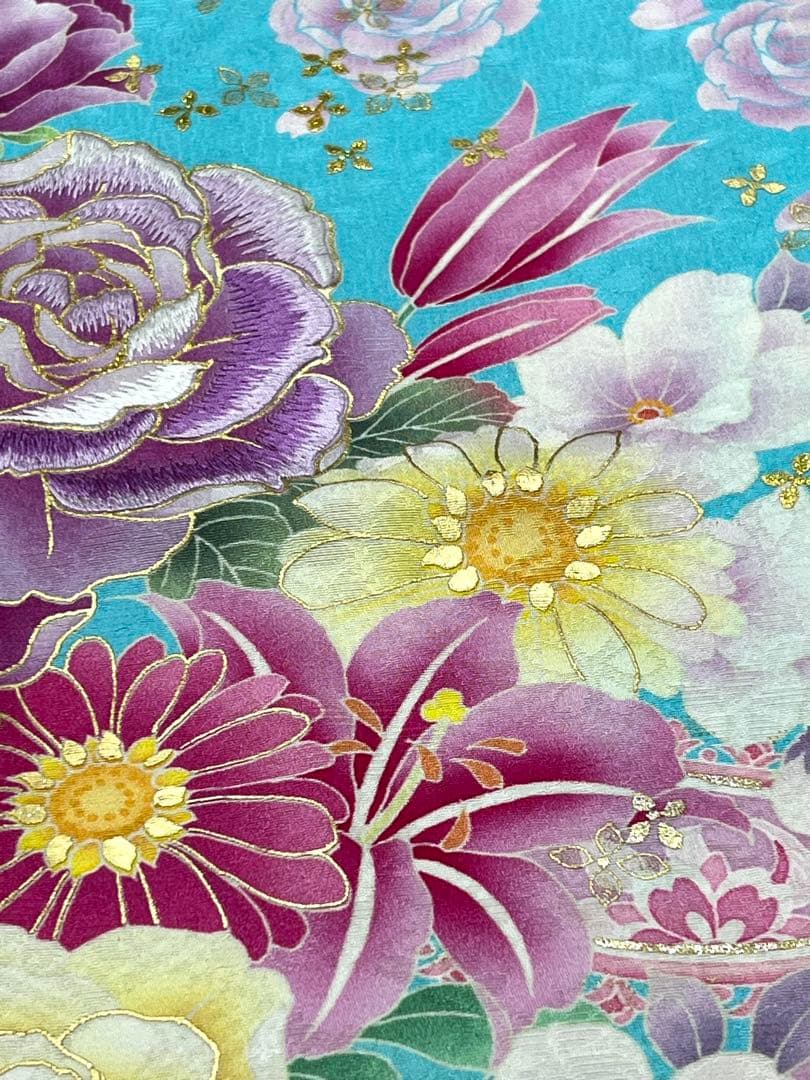 振り袖　フルセット　別誂長襦袢　金彩加工　長尺袋帯　成人式　結婚式　695