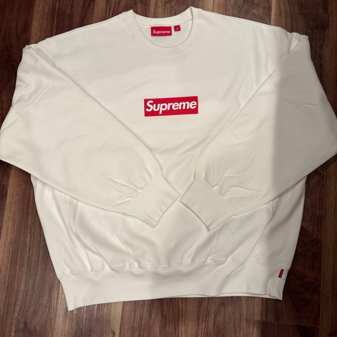 トップス Supreme Washed Box Logo Crewneck White L