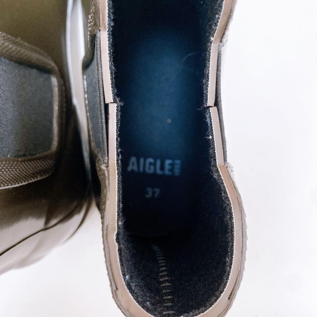 未使用 AIGLE エーグルカーヴィル2 レインブーツ 37 ブラウン