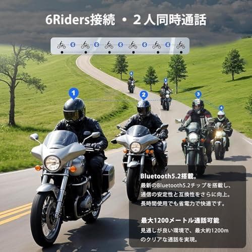 Mihono バイクインカム 6Riders （2台セット） V6Pro昇級版m