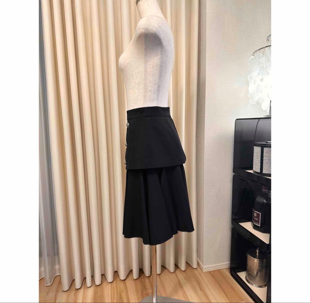 アレキサンダーマックイーン☆フロントボタン　フレアスカート ブラック