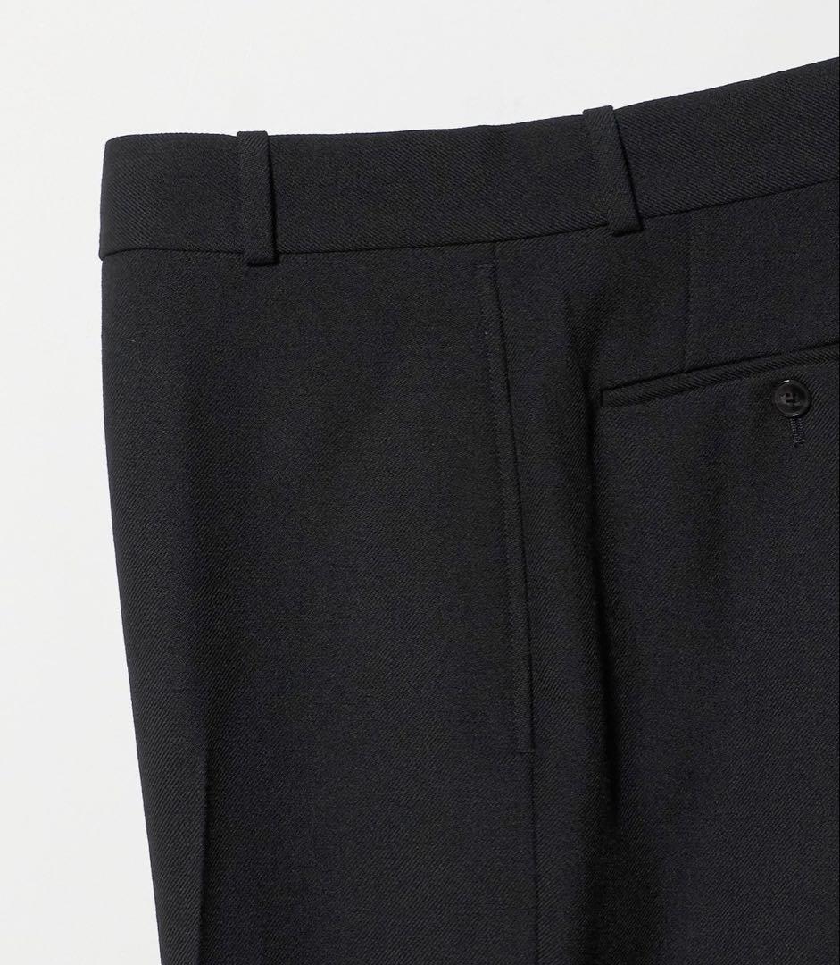 ユナイテッドアローズ セーラーサージ ワイドストレート スラックス ブラック　M