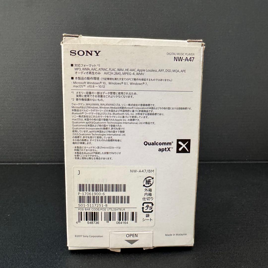 SONY ウォークマン NW-A47 64GB グレイッシュブラック