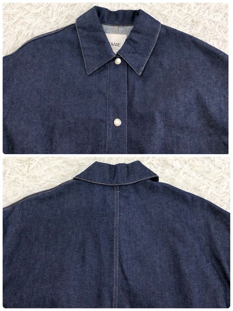 【未使用級】 L'ESSAGE デニム カバーオール インディゴ フリー