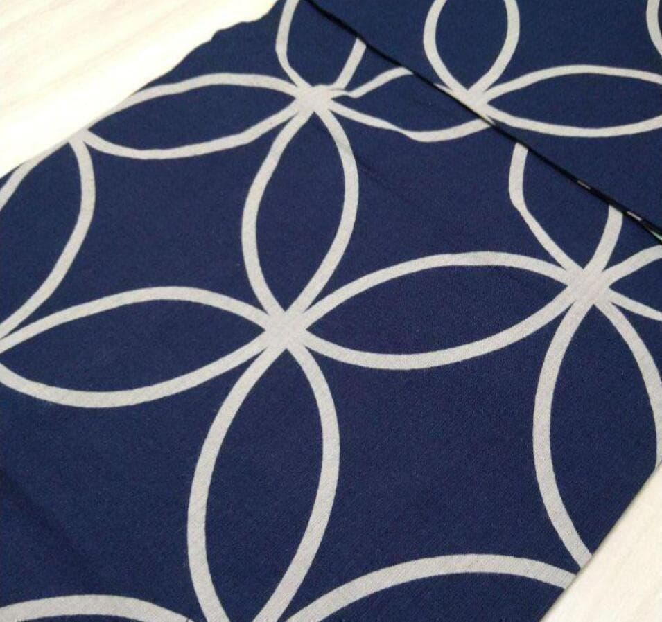 ■最高級しじら織浴衣 七宝紺■反物染め抜きの抜染■着物着用可■涼し綿麻浴衣■新品
