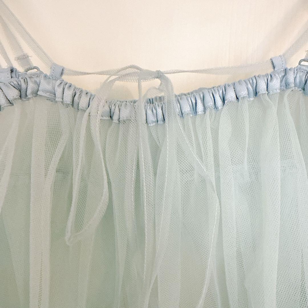 J1U by LABELLE ETUDEチュールボリュームフリルチュニック水色