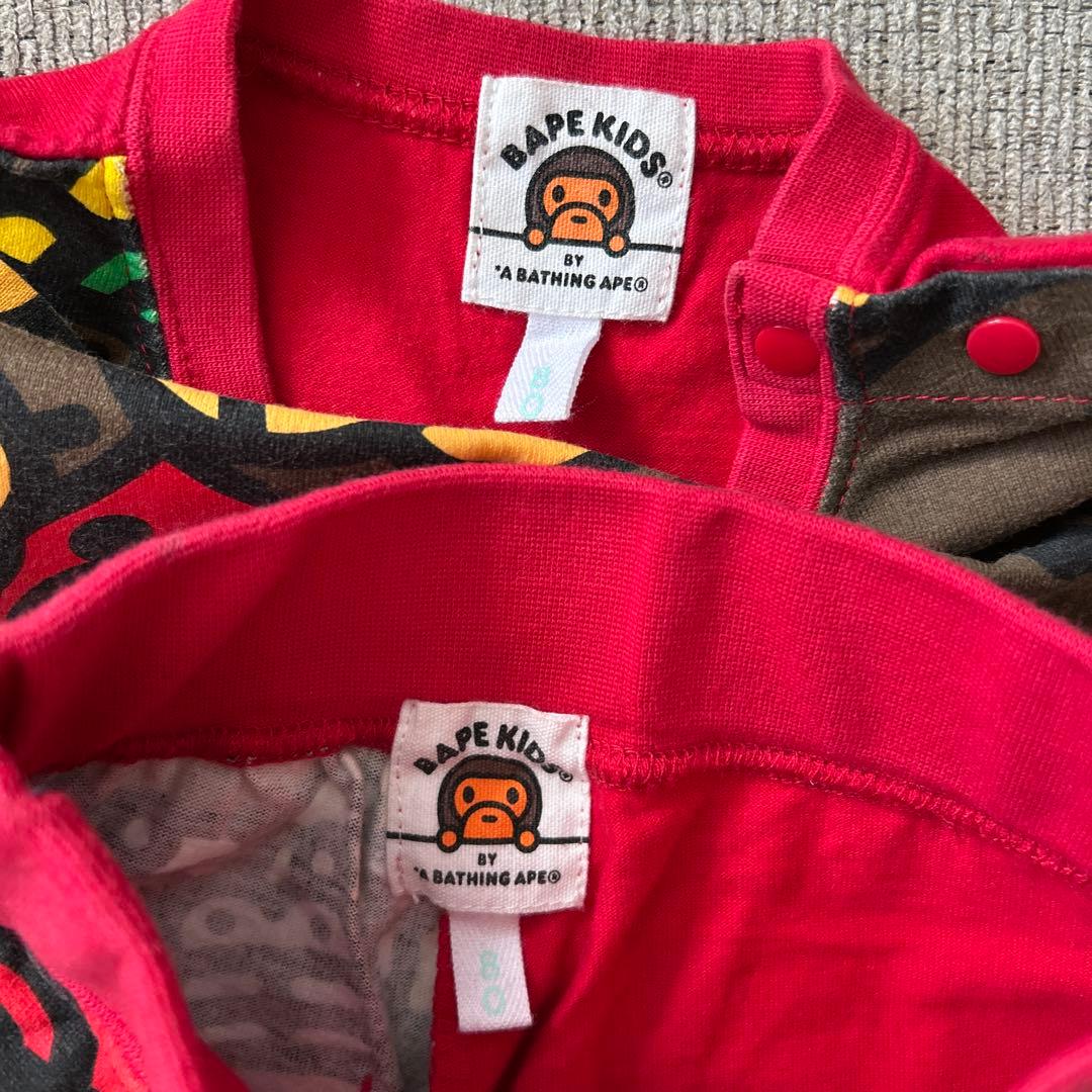 BAPEKIDSカラフルキャラクターTシャツ＆ショートパンツセット80cm正規品