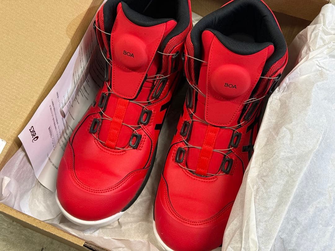 【新品】 アシックス CP304 BOA 安全靴 27センチ 赤 ハイカット