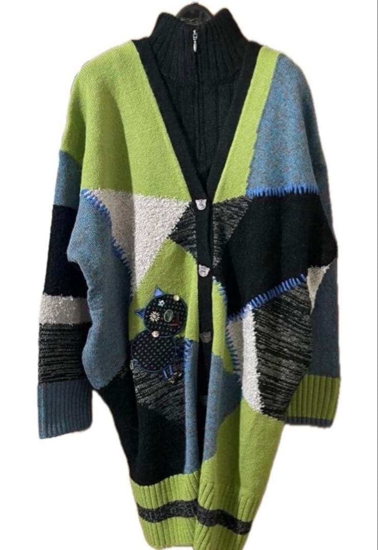 新品アルベロベロブタちゃんロングニットカーディガン&タートルネックウォーマー