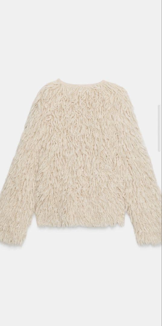 ZARAブラッシュドフリンジニットジャケットМ