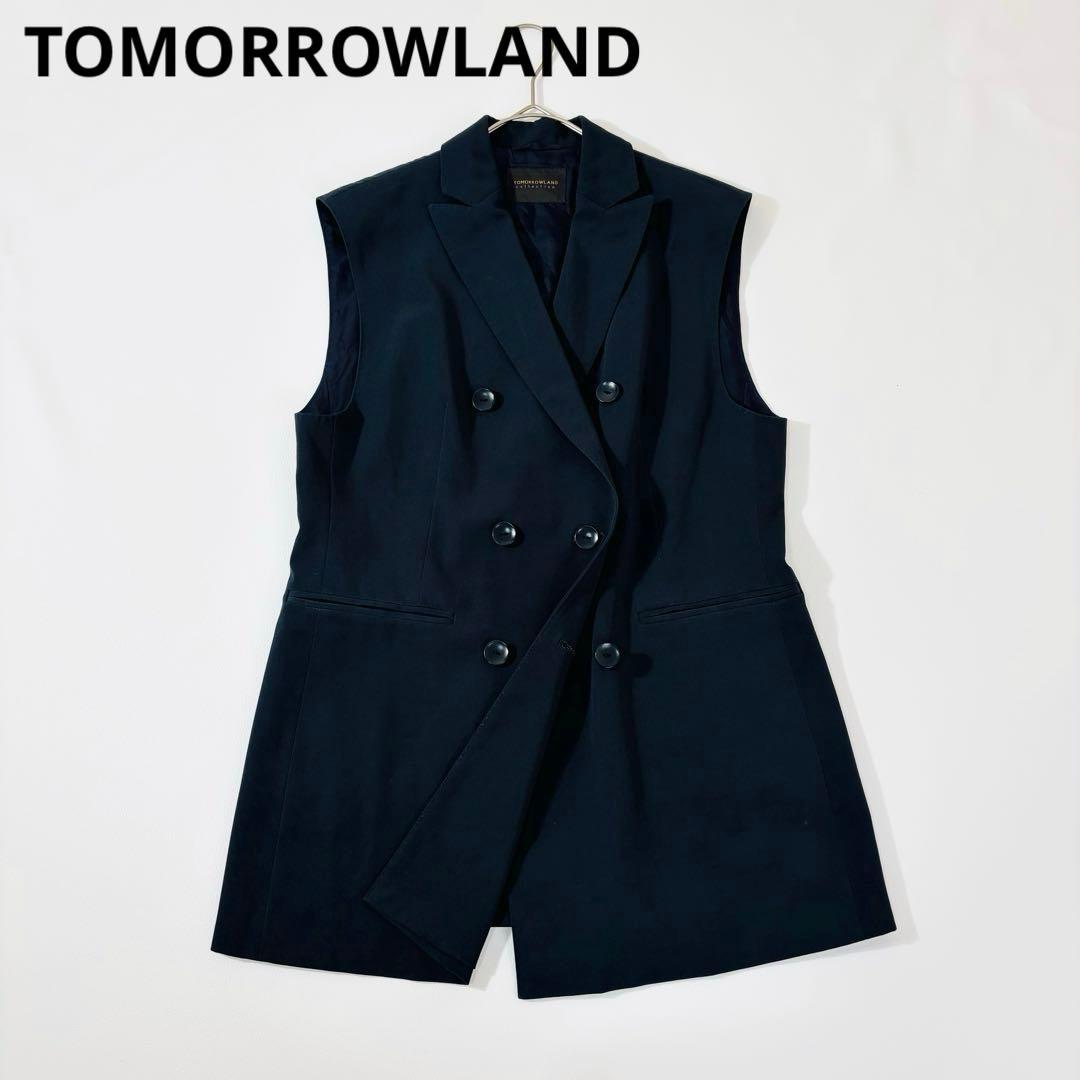 862 トゥモローランド ダブルブレストジレ 23SS ネイビー 36