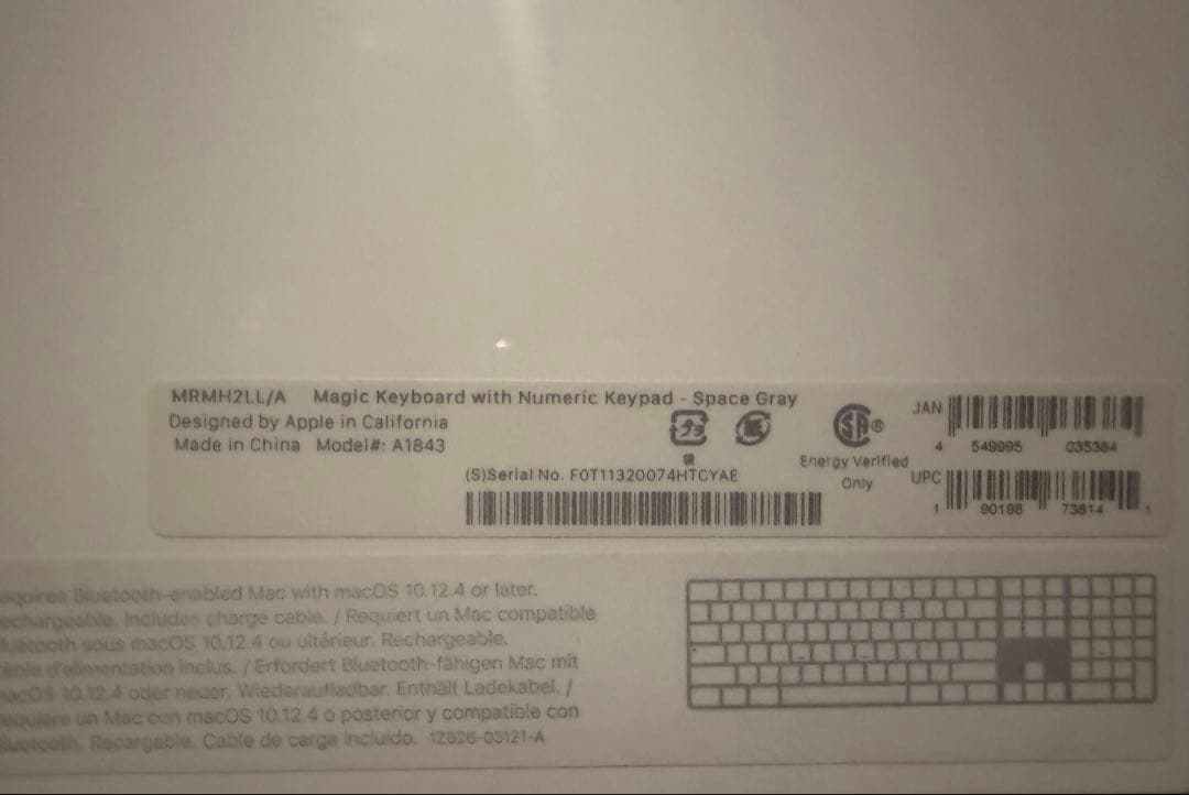Apple Magic Keyboard MRMH2LL/A US配列