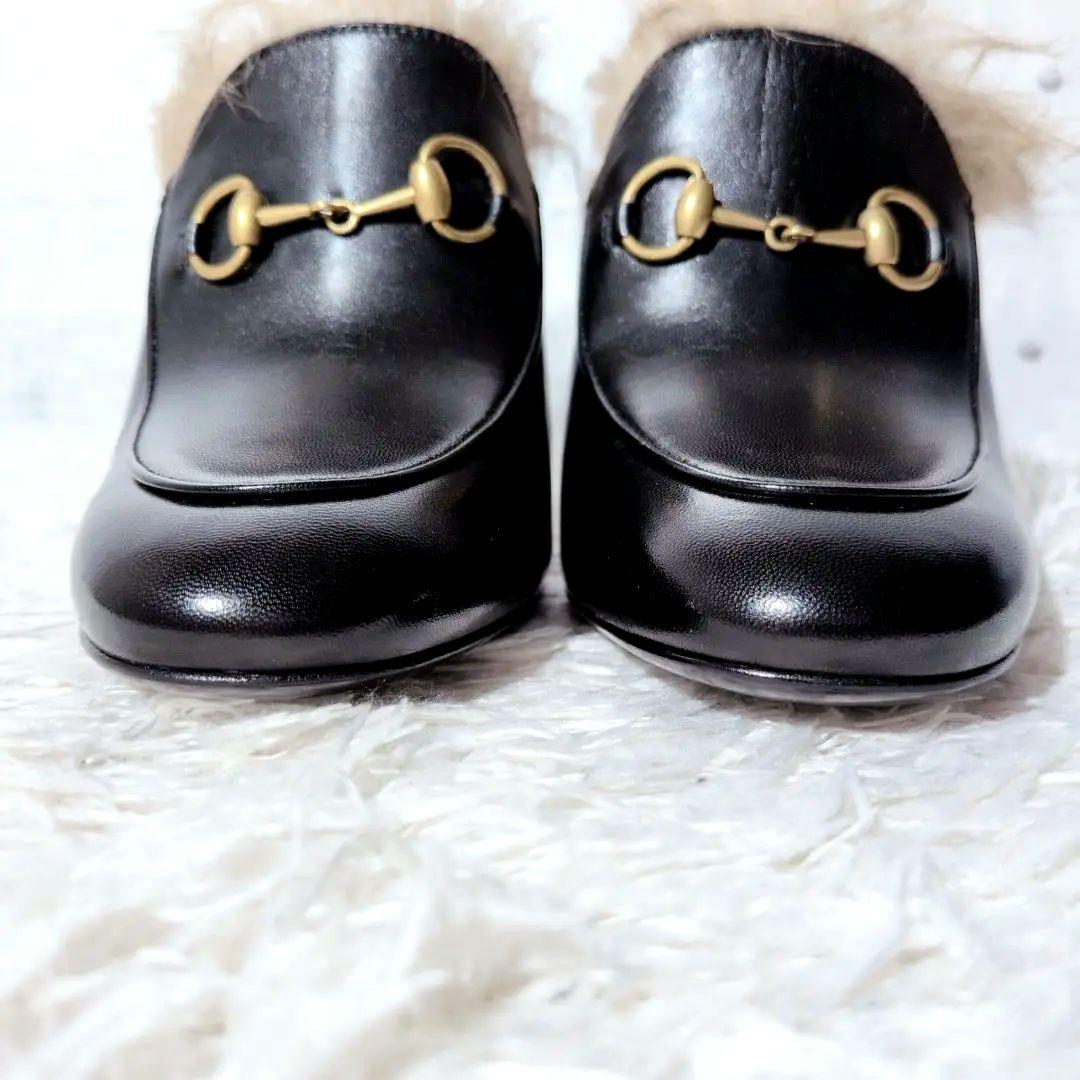 【未使用級 箱付き】グッチ　プリンスタウン　チャンキーヒール　ホースビット　本革